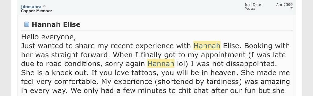 Hannah Elise - Upscale Tattooed Beauty - PREBOOK 4 FRIDAY